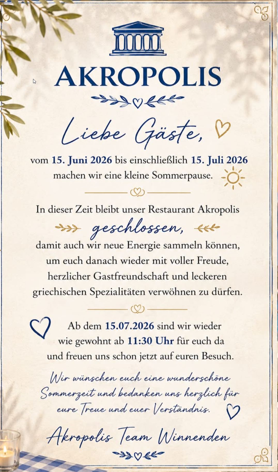 Griechisches Restaurant Akropolis - Winnenden